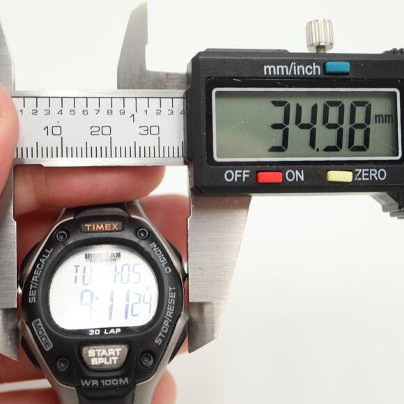 Timex Ironman Triathlon Watch Unisex 34mm Digital Black Gray Indiglo New Battery - Picture 2 of 13